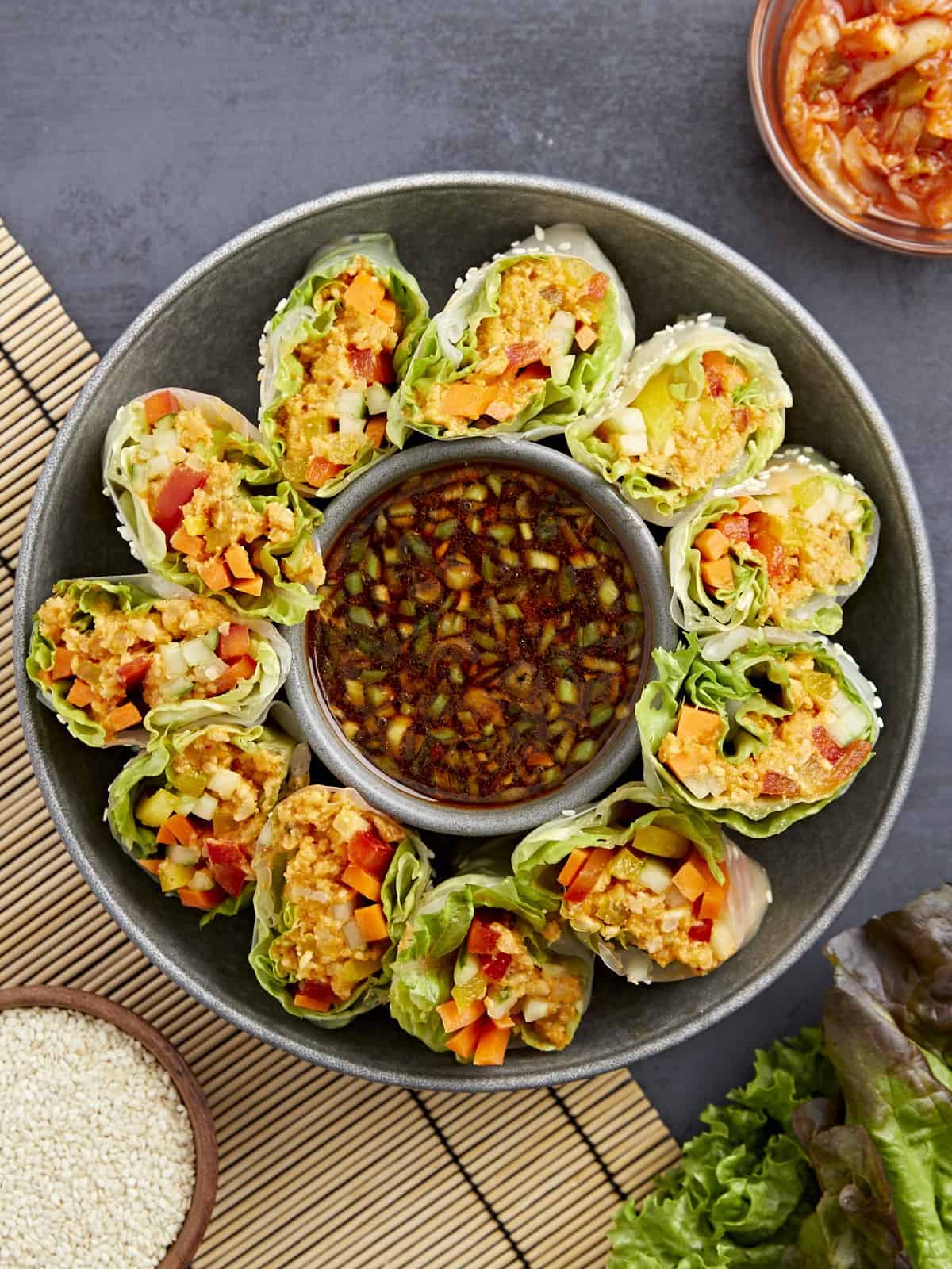 Fresh Kimchi Spring Rolls