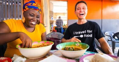 Street Food in Ghana – GIANT CHOP-BAR LUNCH and West African Food Tour in Accra!