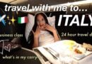 travel with me to italy ✈️✨🇮🇹 24 hour travel day, business class, & what’s in my carry-on bag!