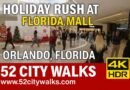 Tour the Busy Florida Mall in Orlando | Crowded Food Pavilion, Santa’s Castle & Holiday Rush 4K HDR