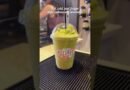 Chocolate Matcha Cookie & Frothy Coconut Tea Drink