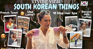 I tried *VIRAL KOREAN ITEMS* 18step Scalp treatment, 7/11 coffee, Ube & more! #TravelWSar