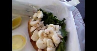 Seaside Beach Florida having a Lobster Roll for breakfast on the ocean